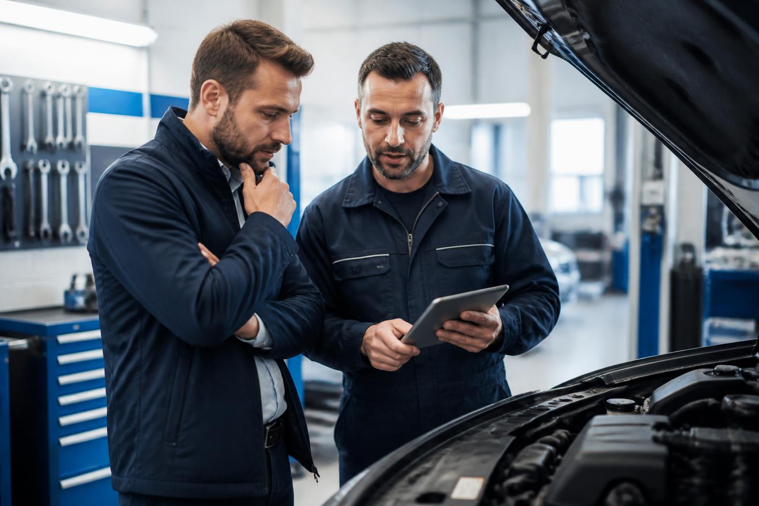 Garagiste consultant une mini-app métier