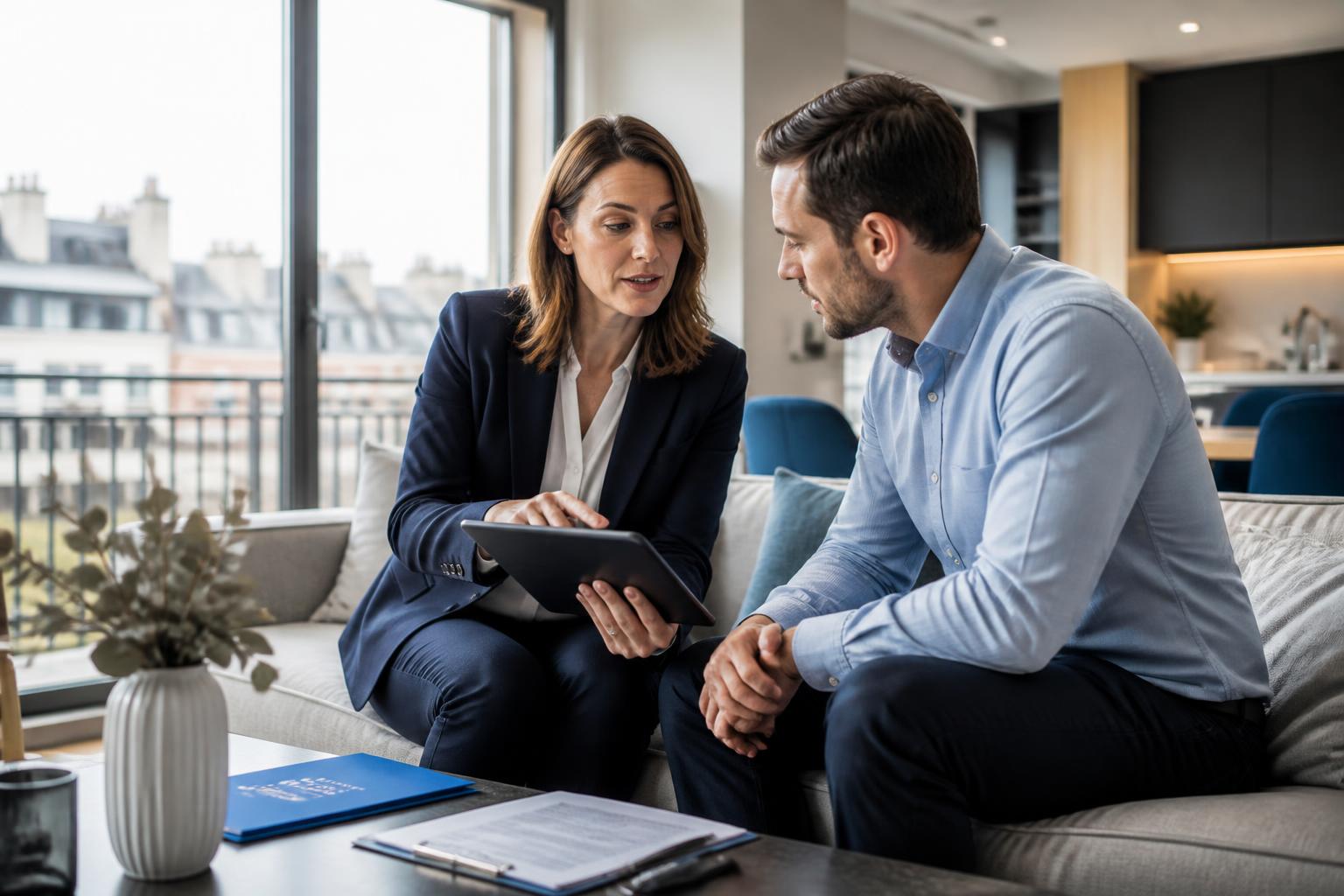 Agence immobilière utilisant une mini-app de suivi prospects